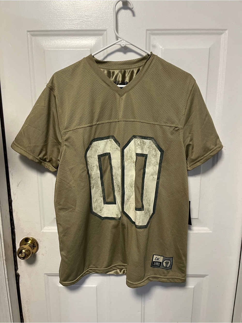 Brooklyn Cloth Olive Green Mesh Jersey with 00 Chest Graphic NWT